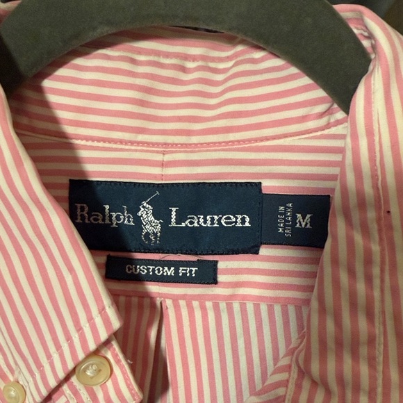 Ralph Lauren Men's Pink and White Striped Shirt - Picture 2 of 3